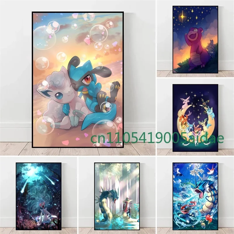

Anime Pokemon Pikachu Charizard Gengar Bulbasaur HD Poster Style Picture Wall Art Canvas Painting Decoration Home Decoration