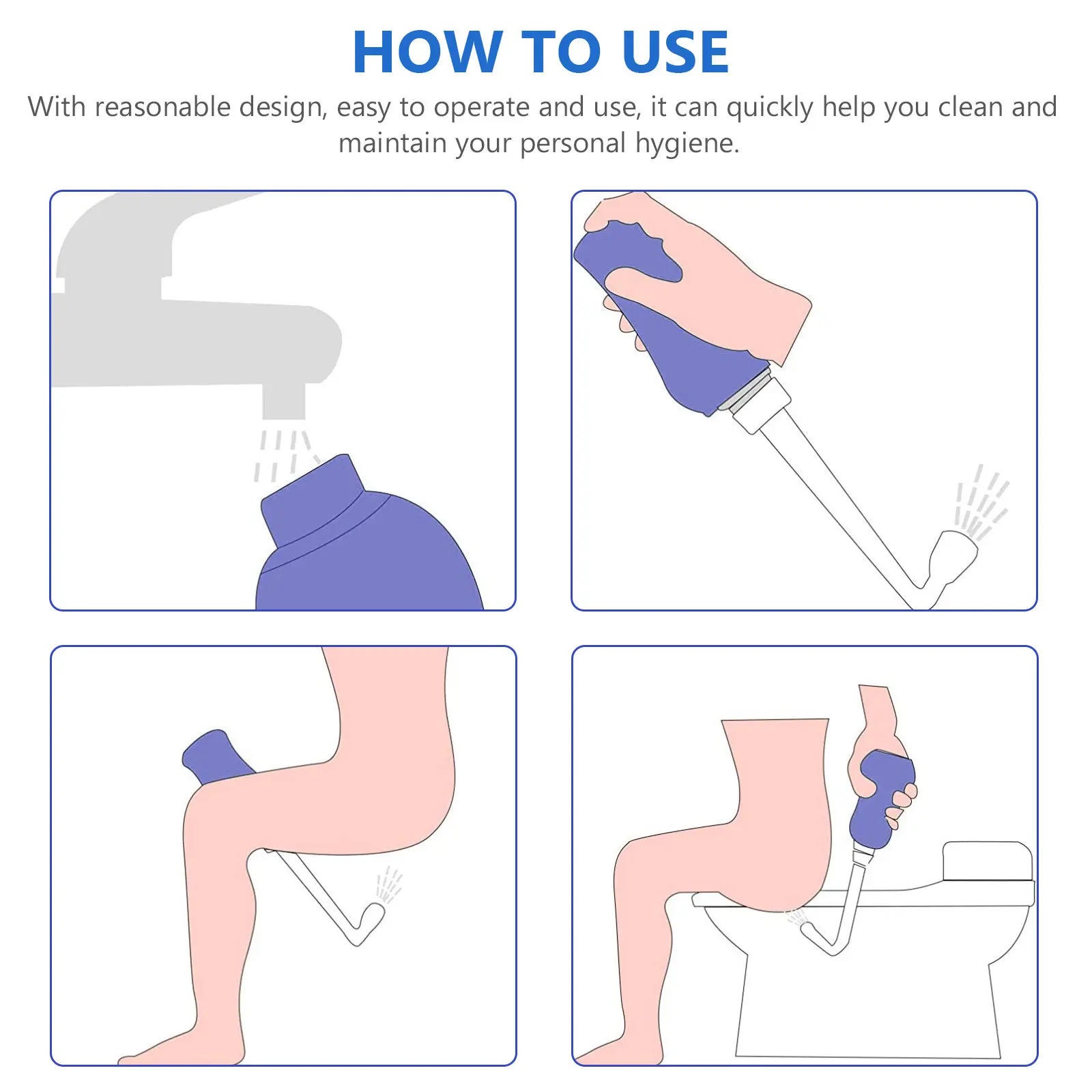 

1 шт. портативный бидет-распылитель объемом 450 мл из материала без BPA для интимной гигиены и женской гигиены, для душа в любом месте