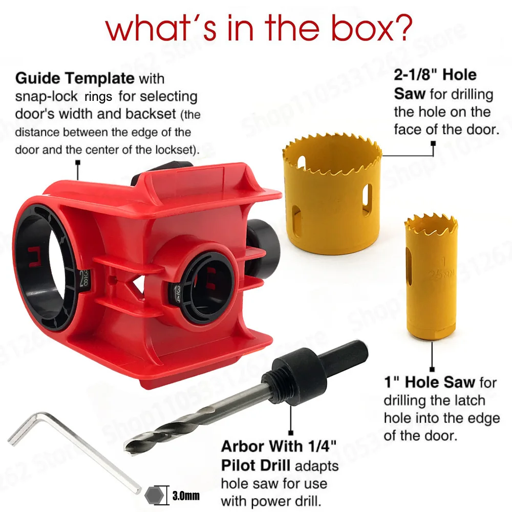 Spherical Lock Hole Opener, Can Be Used for Wooden Doors, Metal Door Mortise Tool Sets, Woodworking Tool Sets