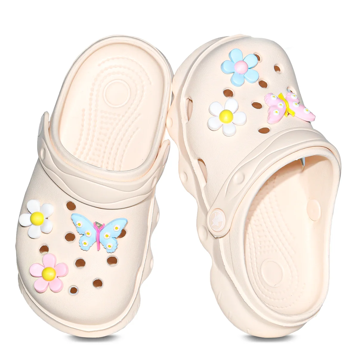 

Comfortable children's slippers with thick soles, sandals suitable for outdoor play, with butterfly flower accessories 1214