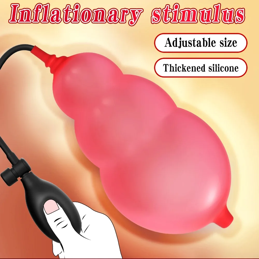 New Inflatable Butt Plug Expansion Vagina Anal Dilator Stimulator Prostate Massager Huge Bead Dildo Anal Plug Adult Womens Tool