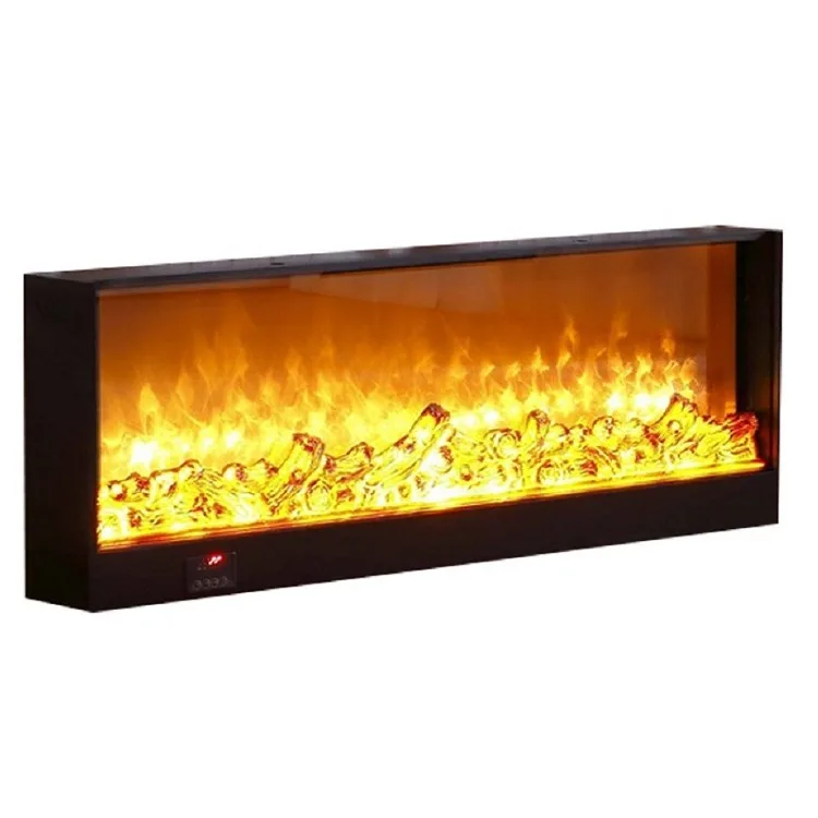 Electronic Fireplace TV Background Wall, Villa Embedded Simulation Fake Flame Furnace Core Home Heating Decoration