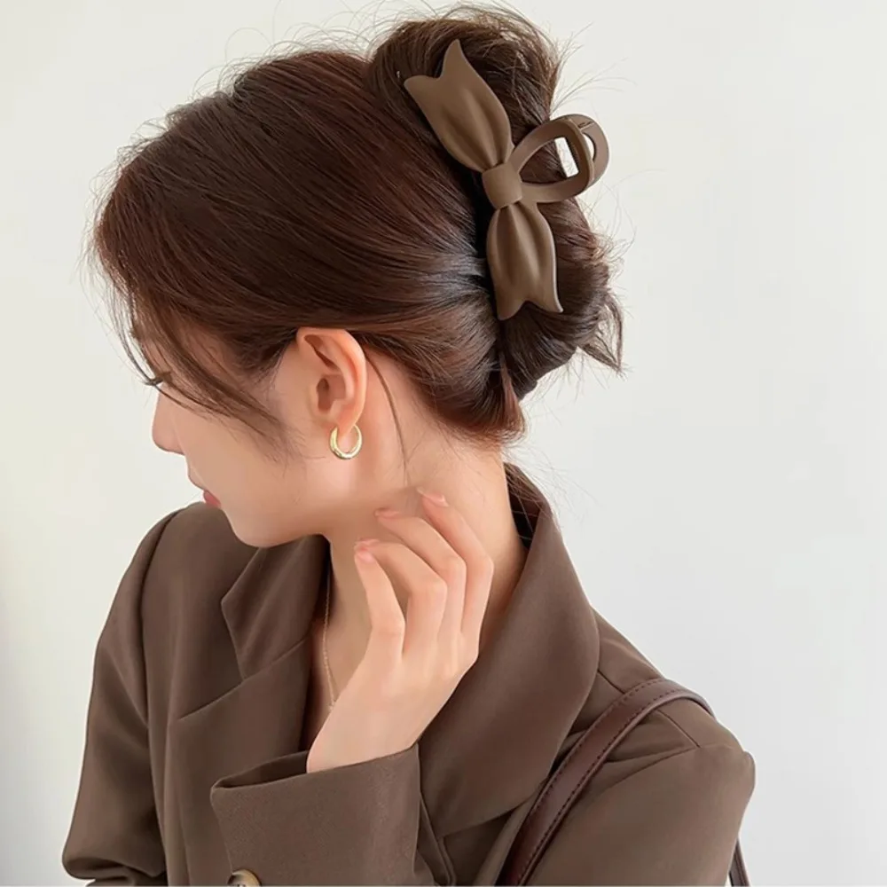 

New 12.5cm Bow Hair Clip High-end Minimalist Korean Hair Claw Clip Hairpin Barrette Shark Clip Exquisite Hair Accessories