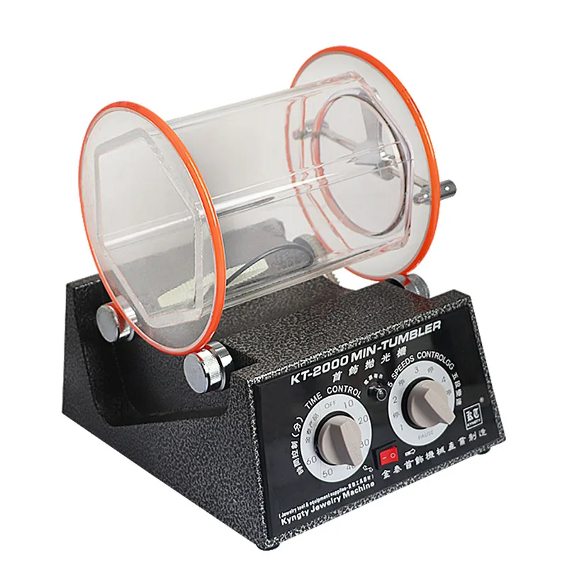 5KG Capacity Stainless Steel Jewelry Polishing Machine Gray With Timing Roller Jewelry Tools and Equipment