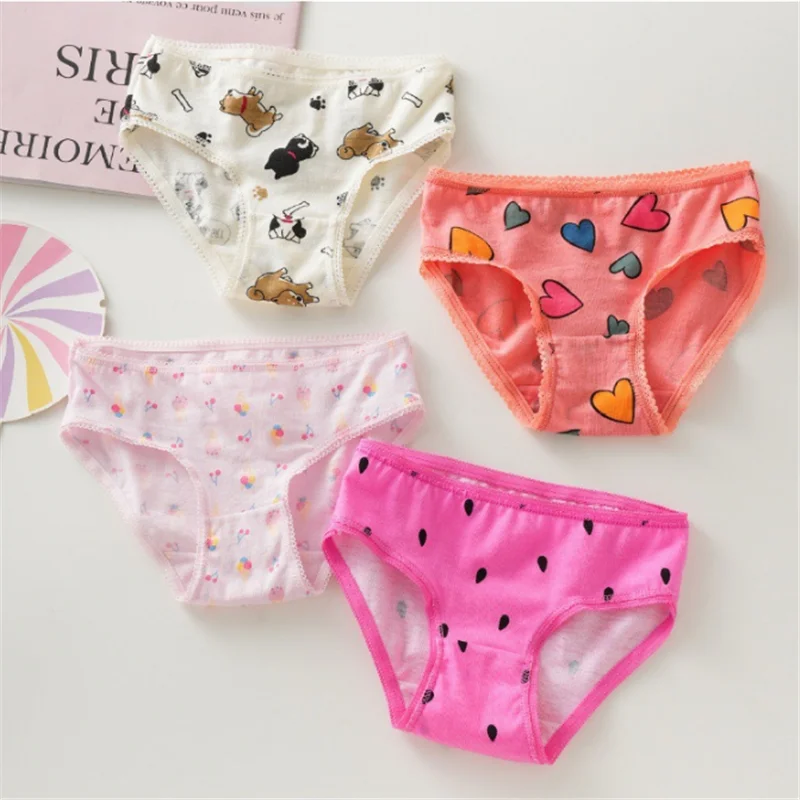 3pc/Lot Baby Girls Underwear Cotton Panties Kids Short Briefs Children Underpants