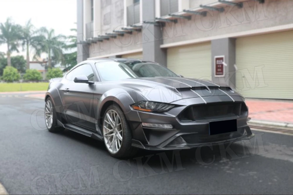 

Декоративный чехол на капот двигателя из углеродного волокна для Ford Mustang 2.3 5.0 2018 UP, автомобильный Стайлинг FRP, неокрашенный черный