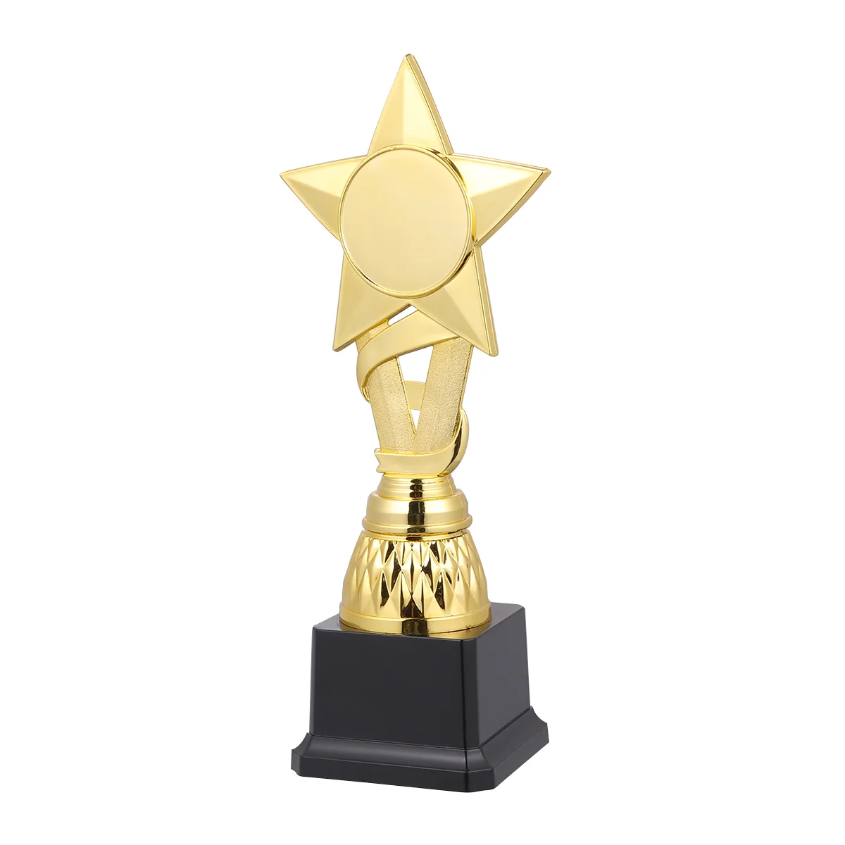 25cm Competitions Plastic Trophy Kids Ribbon Star Reward Trophy Creative Activity Award Cup plastic award trophy