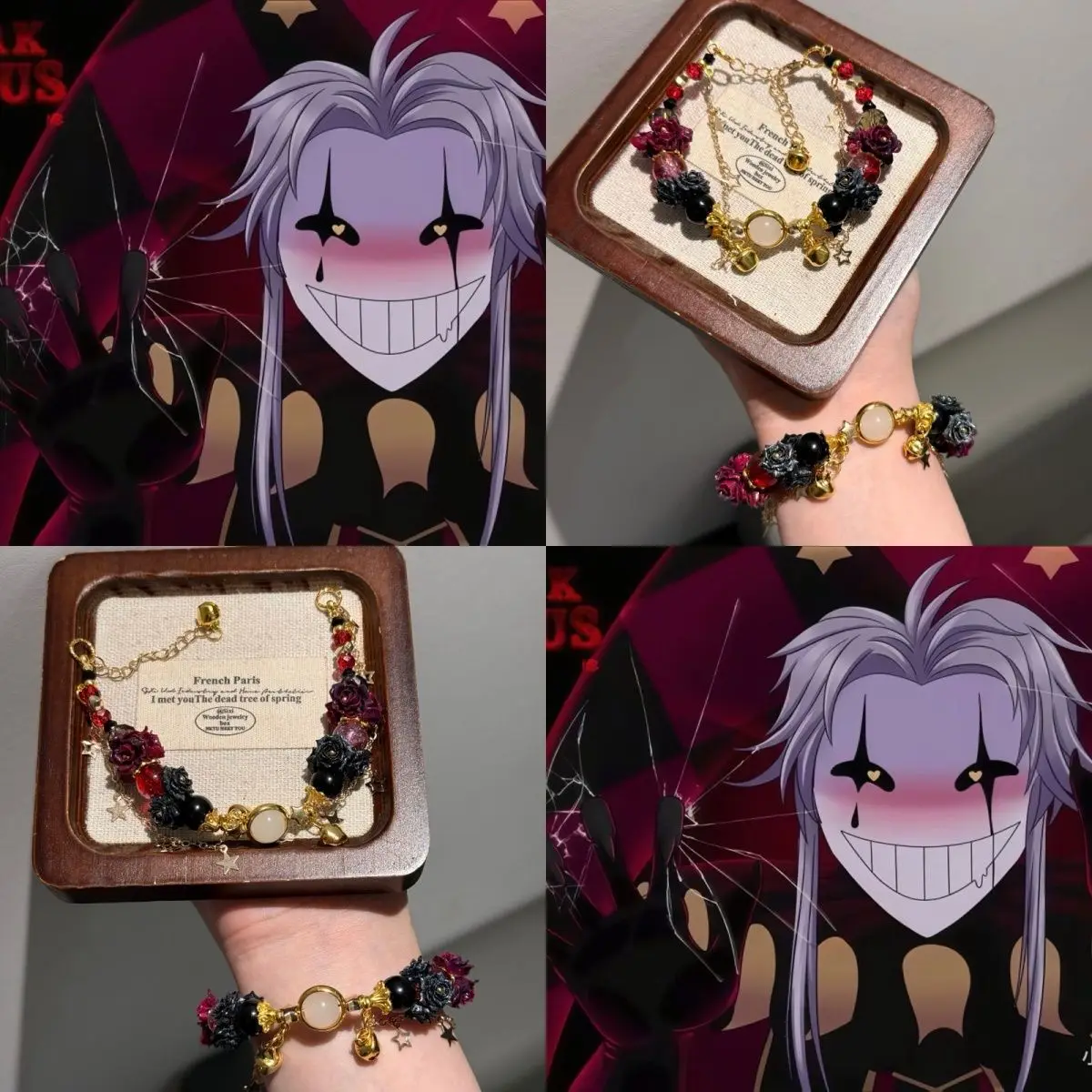 Women Beaded Bracelets Game Anime The Freak Circus pierrot harlequin  Dressing Up Wearing Props Men Gifts Couple Bracelet