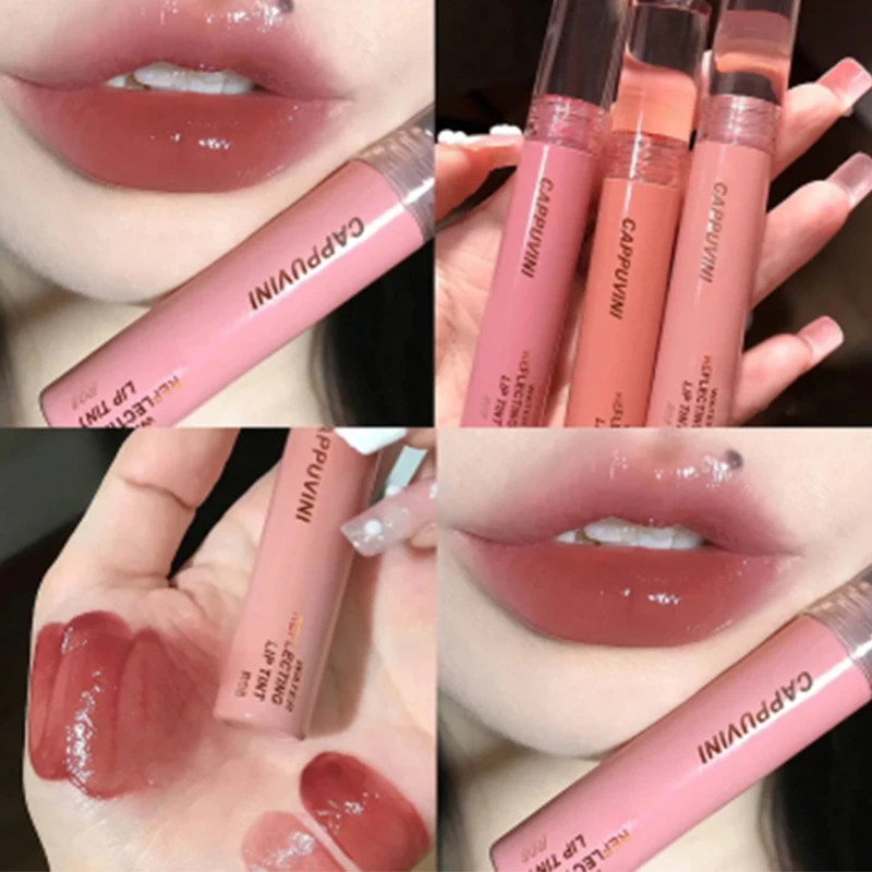 6 Color Mirror Water Lip Gloss Moisturizing Sexy Lips Plumper Liquid Lipstick Waterproof Lasting Red Lips Tint Makeup Cosmetic