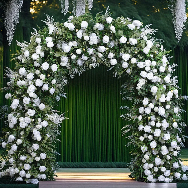 

2-meter Green Plant Rose Arch Floral Arrangement Western Style Lawn Wedding Decoration White Rose Door