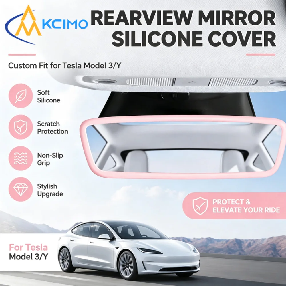 Rubber Silicone Rear View Mirror Protective Trim Frame For Tesla Model 3/Y Prevent Mirror Shell Abrasion Interior Accessories