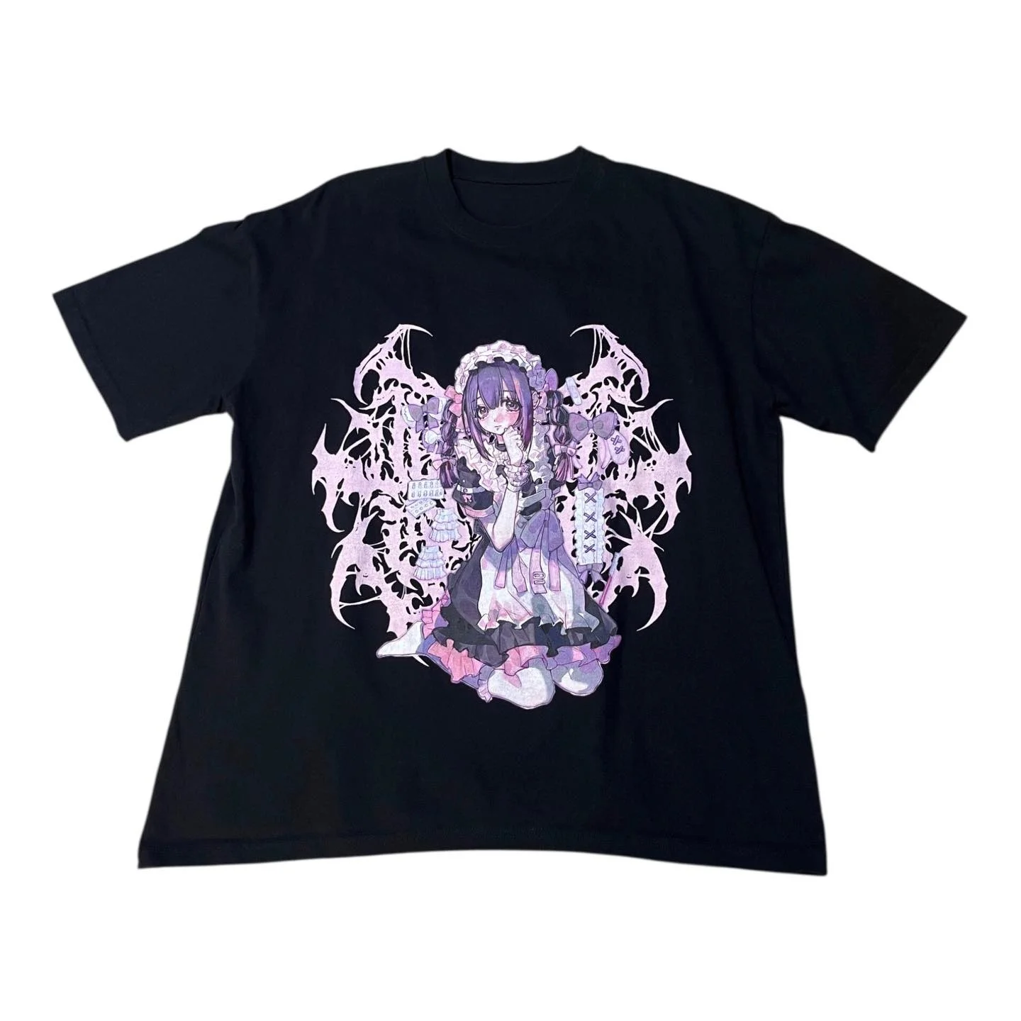 2026 Sommer Casual Jirai Kei Goth Y2k Shirt Japanische Subkultur Yami Kawaii T-Shirt Damen Anime-Print Kurzarm-Oberteil – Detail 7