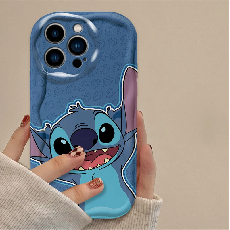 Coque de téléphone en Silicone Disney Stitch, jolie et Bizarre, antichoc, pour IPhone 16 15 14 13 12 11 Pro Max Plus 16E XR XS X 7 8 Wave