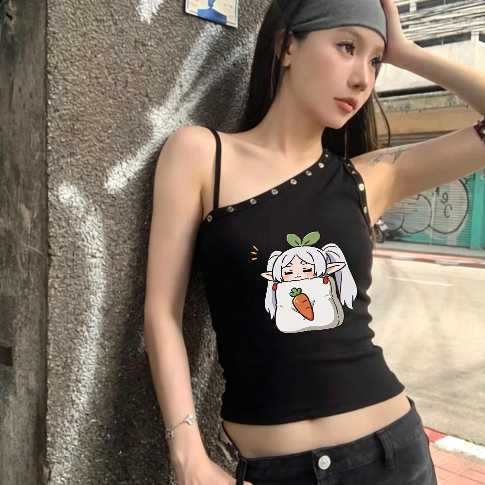 Frieren crop top ladies scene  meme dollette tshirt y2k vintage dollette meme grunge