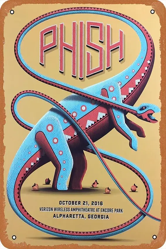 Phish - 2016 Poster Alpharetta Verizon Wireless Amph Metal Tin Signs Home Bar Man Cave Vintage Wall Decor Funny Gifts 12 X 8 Inc