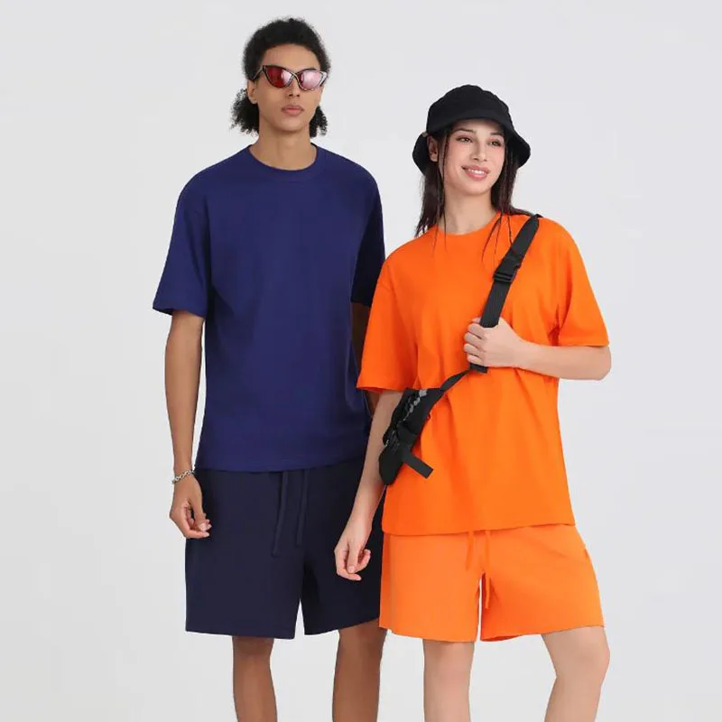 Custom Print Logo Summer Unisex Solid T-shirt, 100% Cotton Short Sleeve Crew Neck Tee, Relaxed Basic Everyday Wear Apparel