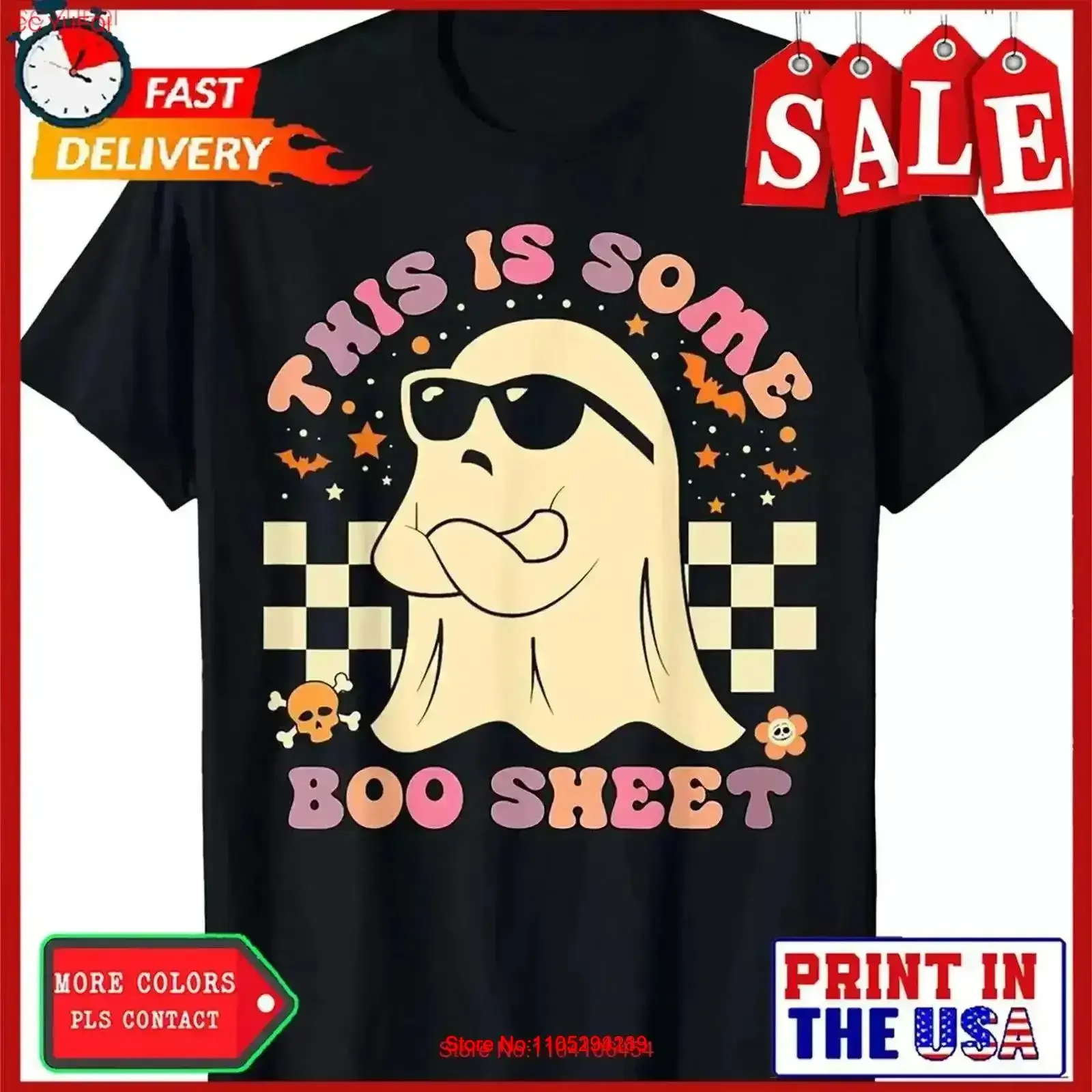 This Is Some Boo Sheet Ghost Retro Halloween Funny T Shirt vintage Washed Comfortable Casual homme Slightly fashion vintage