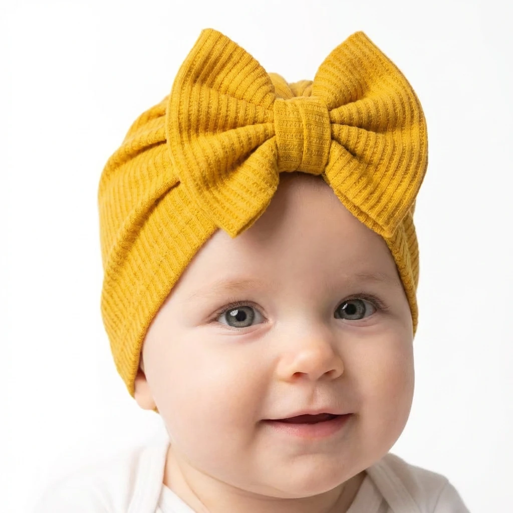 Knotted Hats for Baby Girl Beanie  Bow Headband Infant Turba