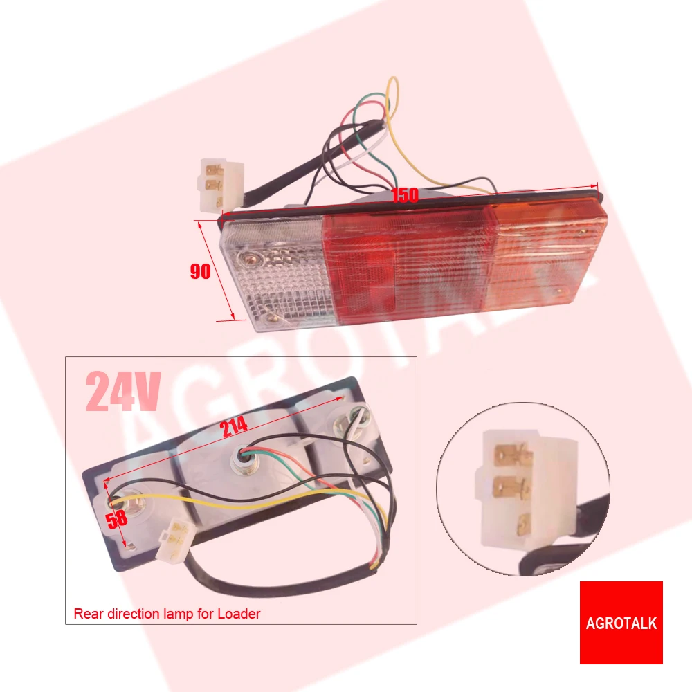 Rear direction lamp (24V) for loader , please check the dimensions firstly when make the order
