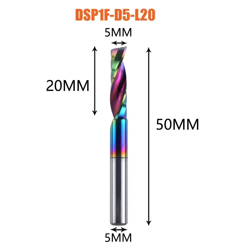 1 st AAAAA Enkele Fluit Carbide Spiraal Frees 3.175, 4.5, 6mm Aluminium Frees Graveren Houtbewerking Acryl DLC Coating