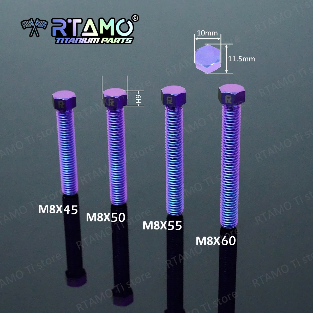 RTAMO 2 Satz Titans ch rauben m8x45/50/1/2 m10x50x1, 5p mit Muttern Ketten einstell schrauben Muttern setzt Motorradketten-Kits – Detail 2