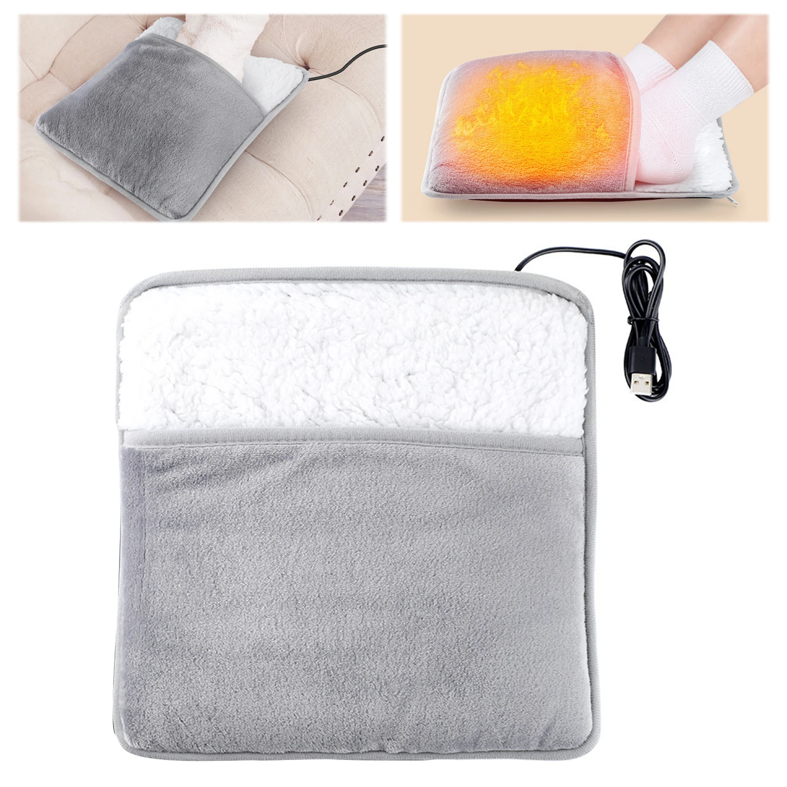 

Winter Electric Foot Heating Pad Household Foot Warming Mat Plush Foot Heater Gift for Women & Men