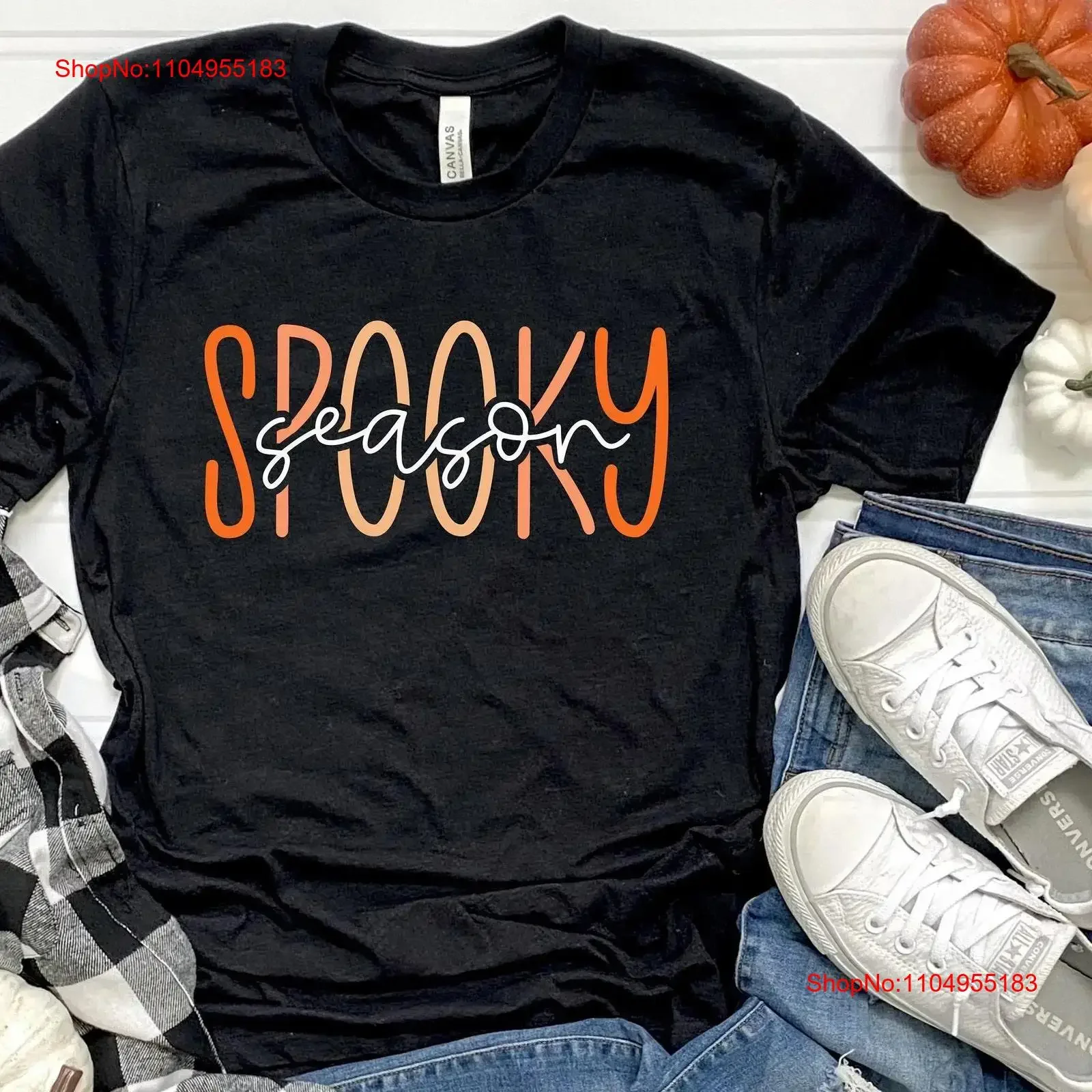 

Spooky Season T Shirt Vibes Fall Pumpkin Halloween Funny Autumn vintage Washed Top For Everyday Wear Casual designer clothes