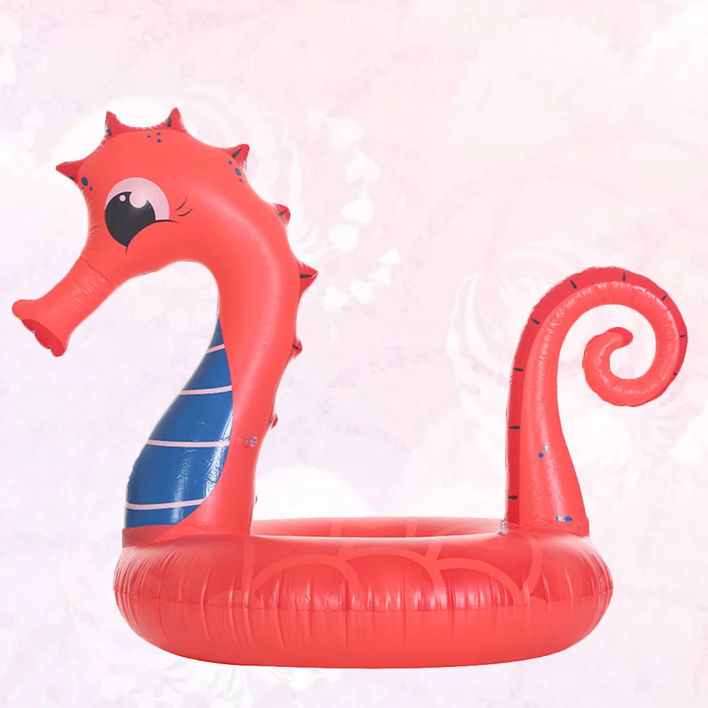 

Sea Horse Shape Inflatable Swimming Ring Bright Color Easy Inflate Deflate Pool Beach Lake Float Ring Adult Aid