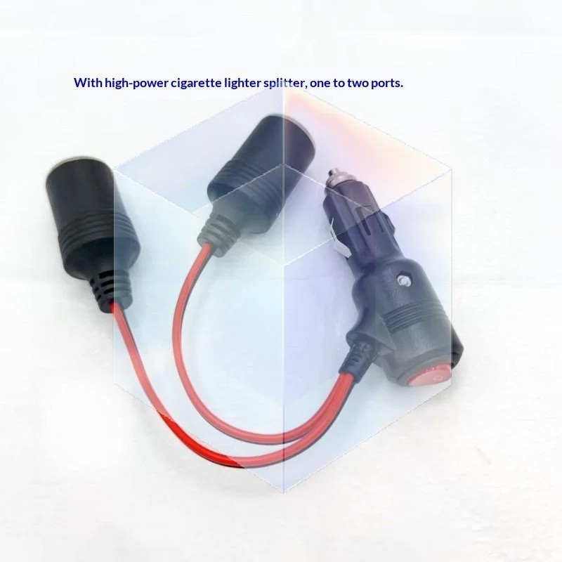 Car Cigarette Lighter Y Splitter Cable with On/Off Switch Overload Protection 12V 24V Power Adapter for All Vehicle Types
