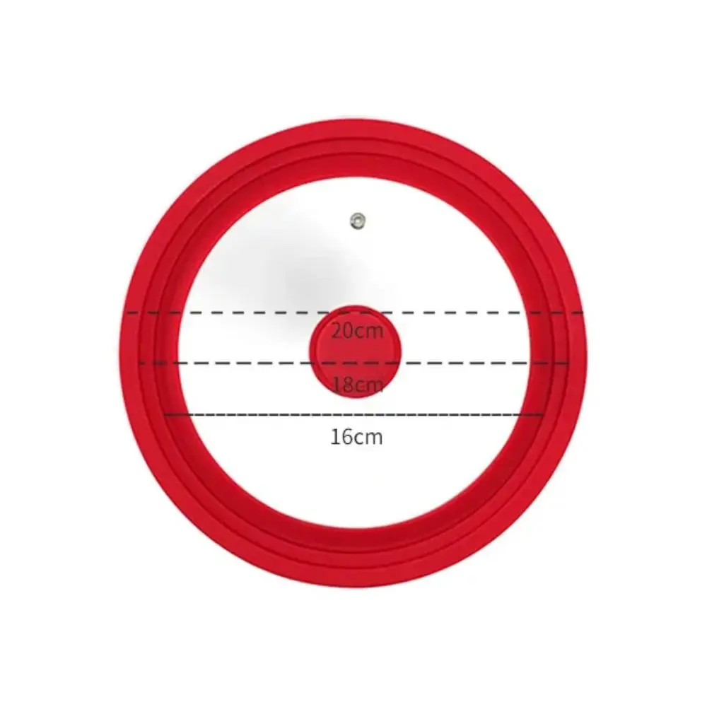 Universal Round Pot Lid Silicone Rim for Pots Pans Cookware Pot Clever Lid Tempered Glass Lid Heat Resistant Skillet Pan Cover