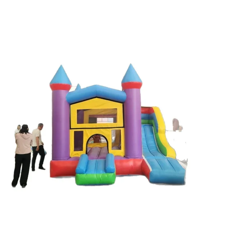 

New naughty castle trampoline inflatable castle slide combination indoor ren's jumping bed