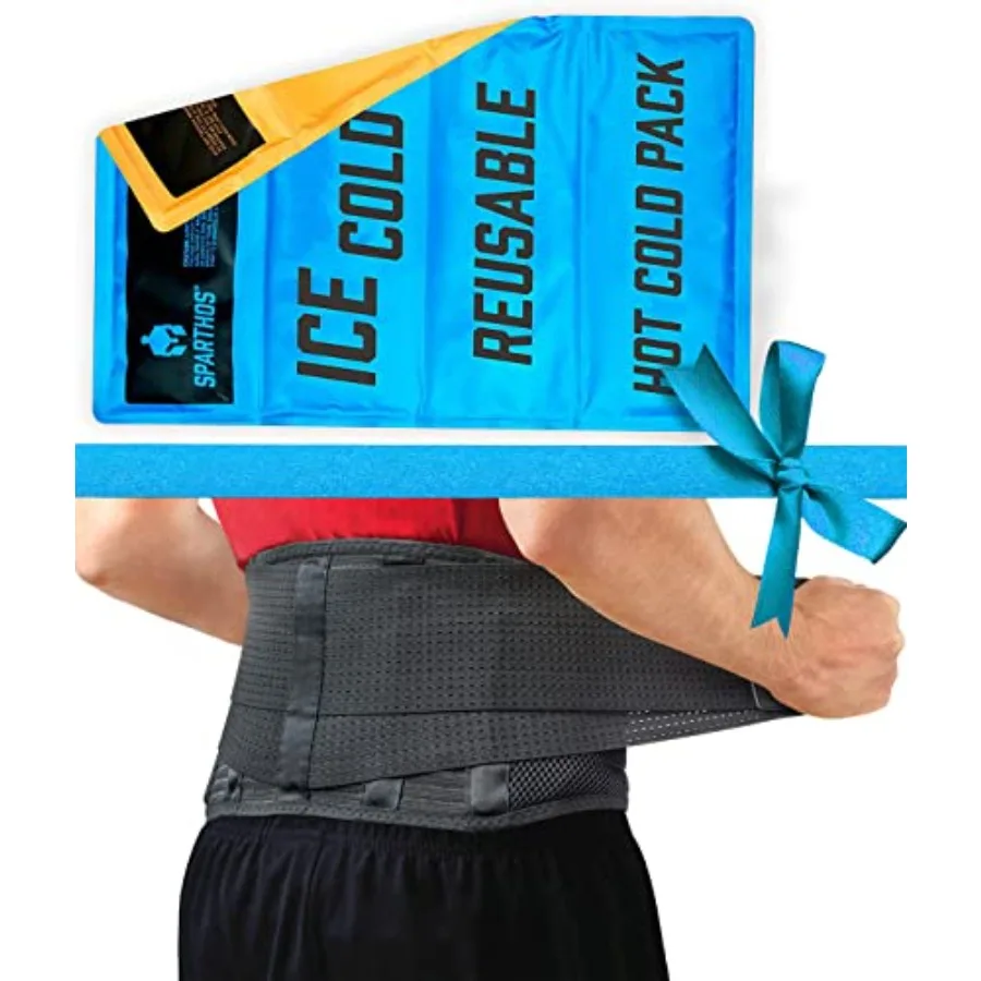 

Back Support Belt [Size XL] x Ice Packs for Injuries [Size XL]