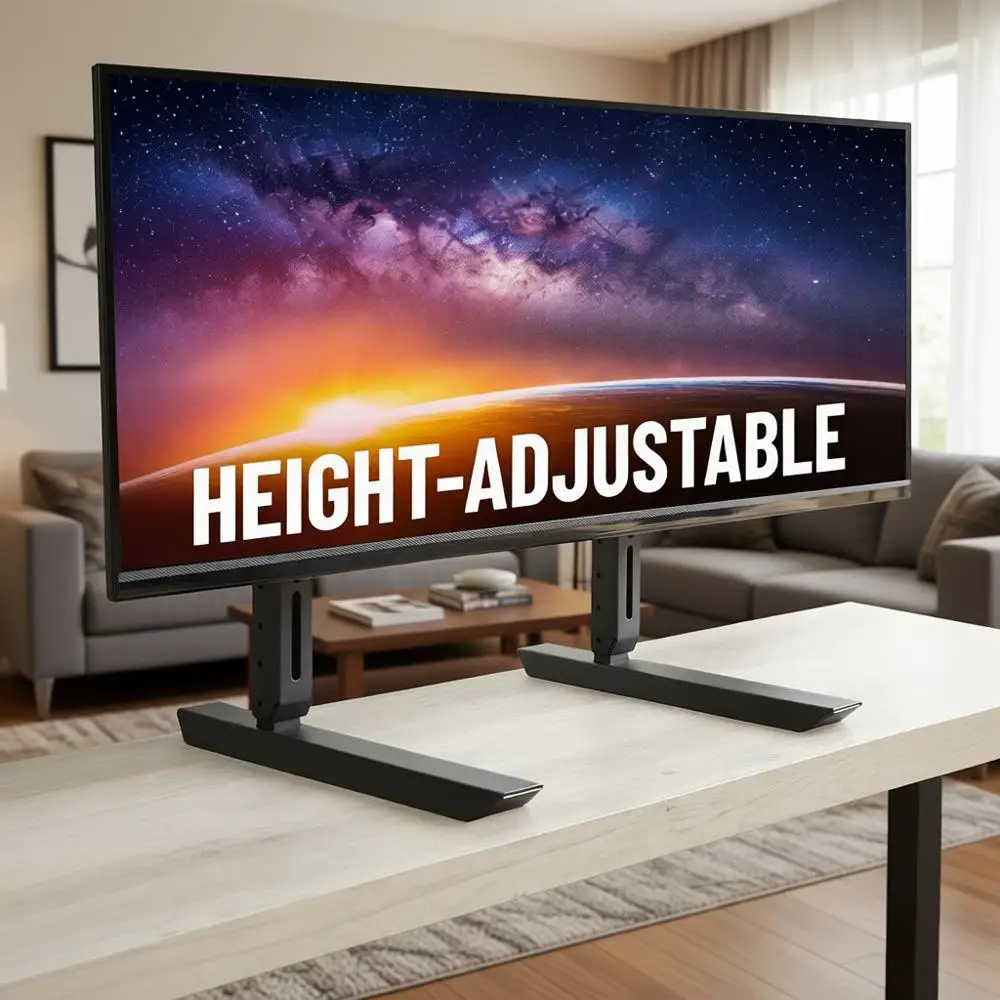 

Регулируемая по высоте подставка для телевизоров 49-77 дюймов (до 45 кг), без раскачивания, совместима со саундбаром