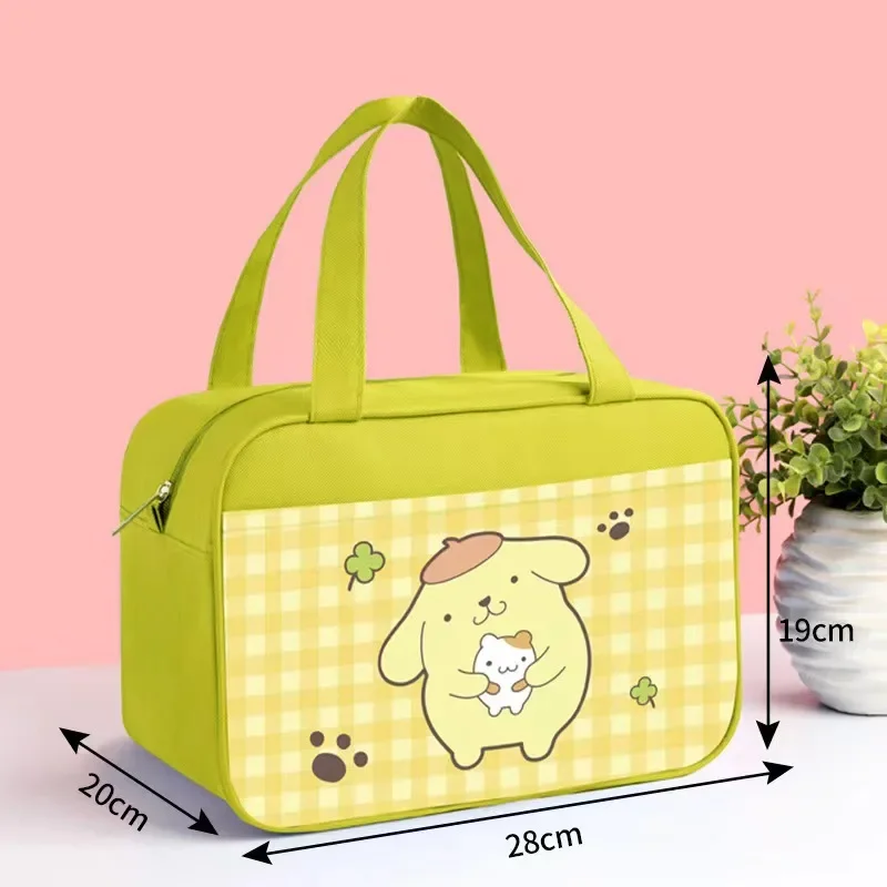 بو صندوق غداء كبير حقيبة عازلة Kuromi طالب المحمولة أكسفورد القماش طبقة مزدوجة مقاوم للماء النفط واقية فتاة وجبة حقيبة