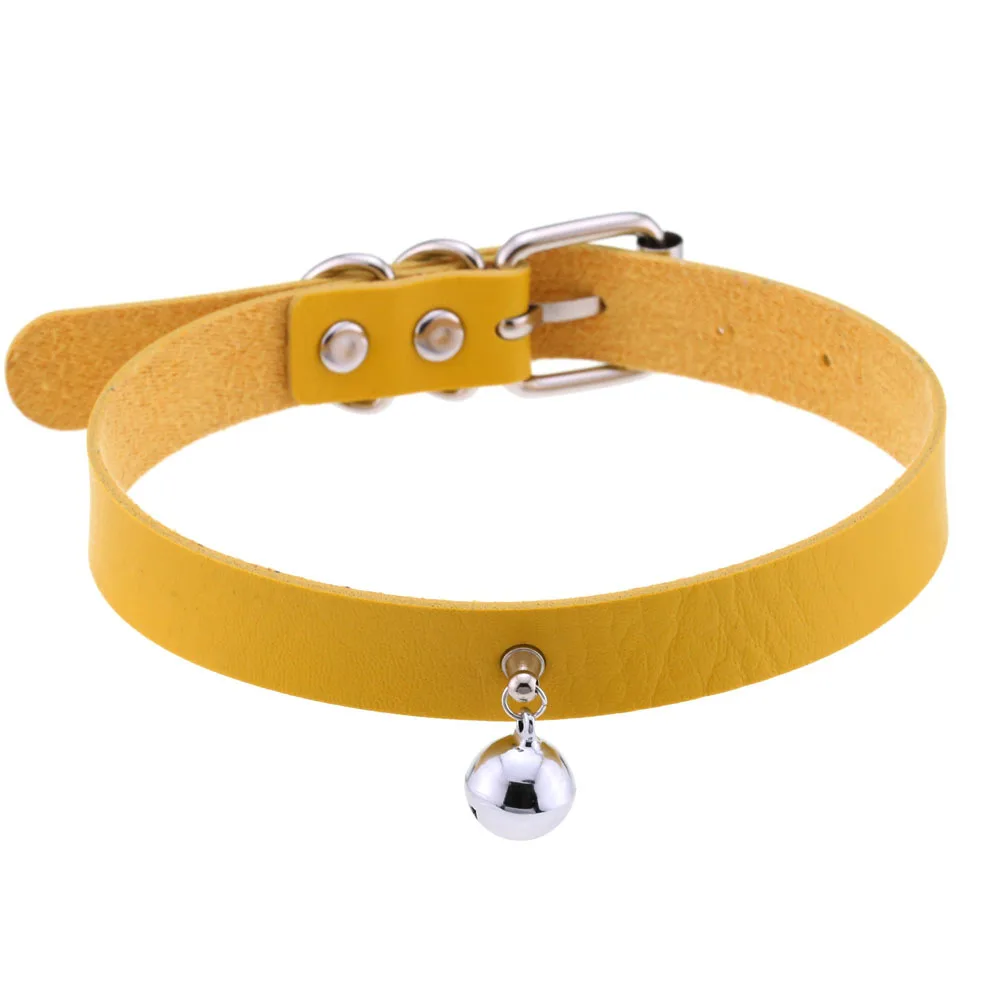 Punk Exquisite Fresh Popular Creativity Bell pendant Multicolored Leather Stainless steel Necklace Clavicle chain Sweet