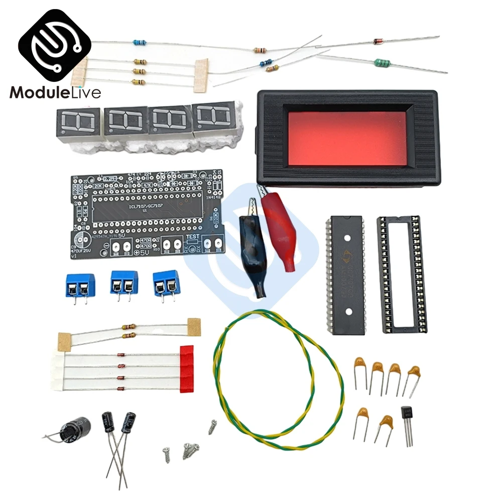 ICL7107 Digital Ammeter Kit DIY Module DC 5V 35mA DIY Kits Amp Current Meter Digital Low Resistance Tester DIY Electronic Kits