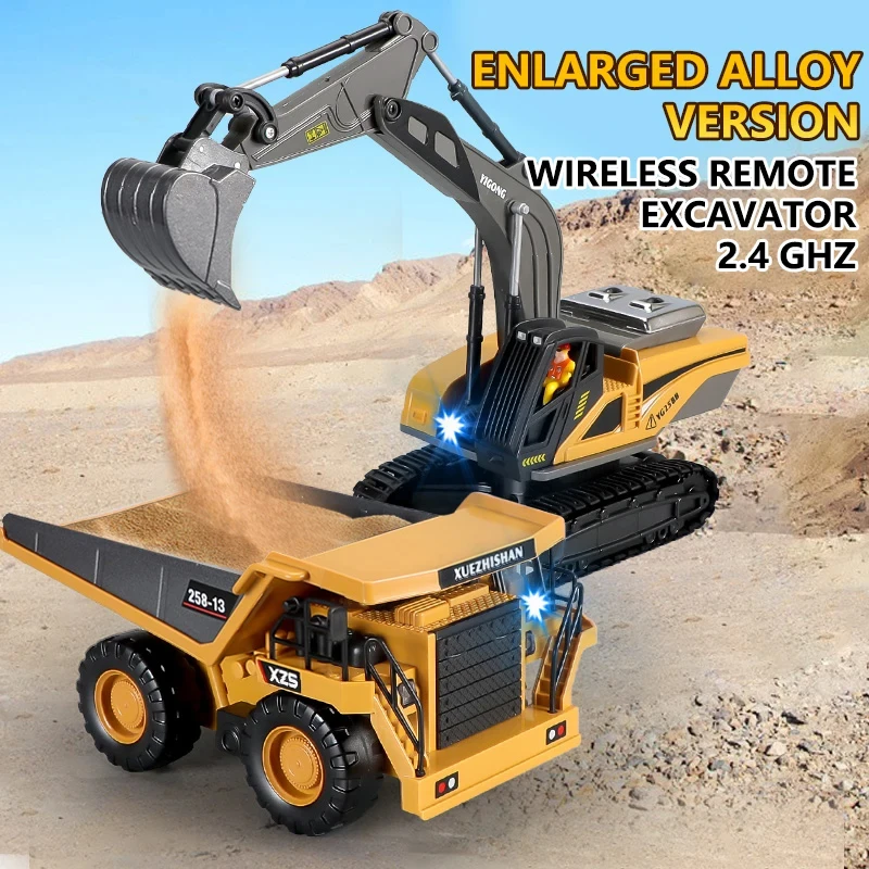 RC escavatore Dumper auto 2.4G telecomando ingegneria veicolo cingolato camion Bulldozer giocattoli per ragazzi bambini regali di natale