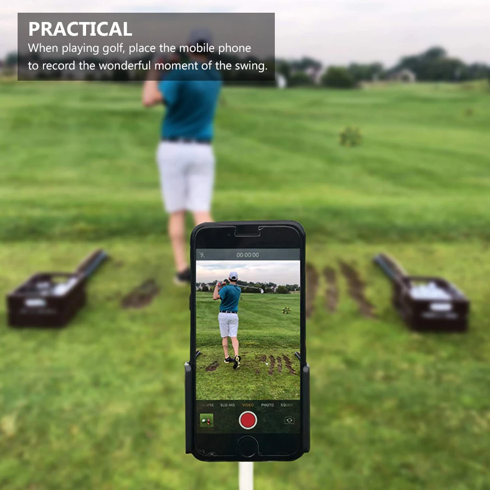 

360° Rotatable Golf Phone Holder Clip Portable Swing Training Aid For Recording Video Selfie Practical Phone Mount Club Cart