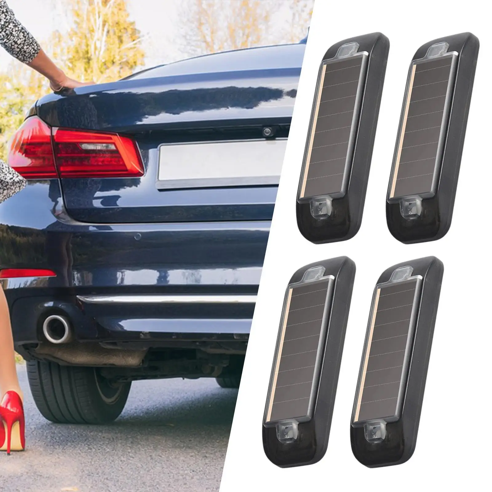 Solar LED Mini Tail Light Waterproof Emergency Strobe Warning Flash Lamp Plastic Signal Light for Car Motorcycle Bicycle Night