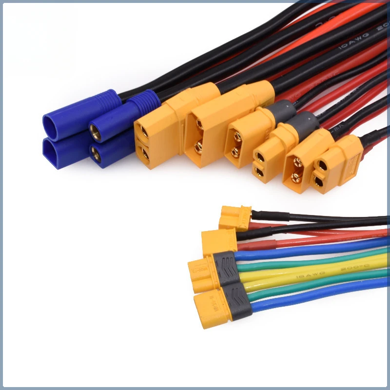 1Pcs RC Battery Charger 18 AWG 16AWG 12AWG 10AWG XT60 XT90 EC5 Plug Male Female Extension Cable Wire Connector 10CM/20CM/30CM