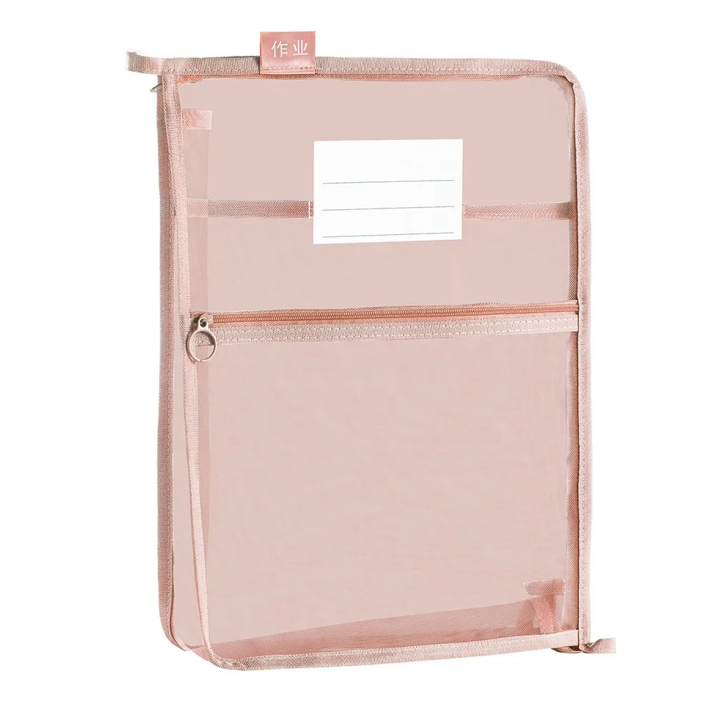 

A4 Test Paper Storage Bag L Shaped Large Capacity Stationery Organizer Pouch Multifunctional Three-layer Partition