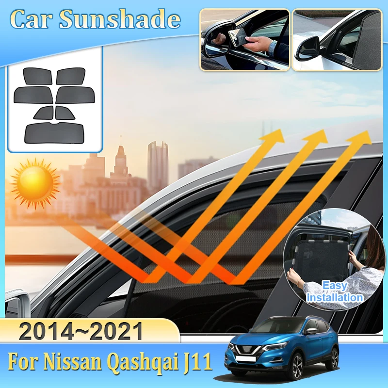 

Full Coverage Sunshade For Nissan Qashqai J11 Rogue Sport 2014 2015~2021 Car Magnetic Sunshade Anti-UV Sun Visor Accessories