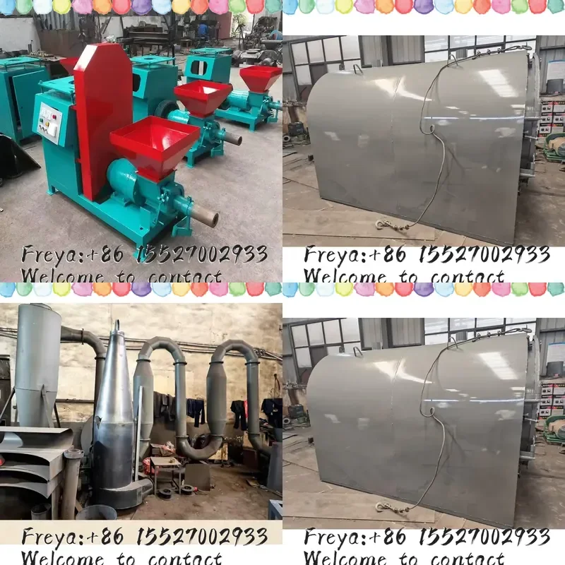 Complete Biomass Charcoal Production Line Carbonization Furnace Crusher Mixer Briquette Extruder Full Processing Equipment