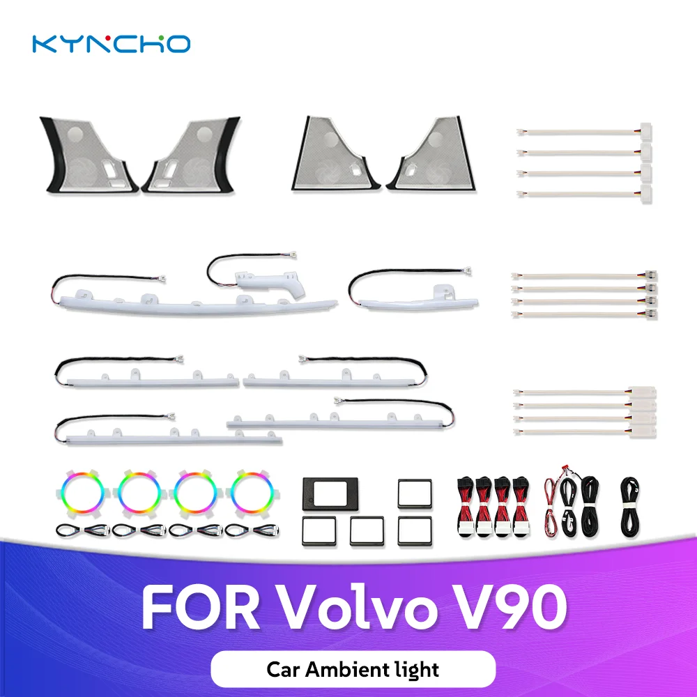 For Volvo V90 Smart Dimmable LED Car Ambient Light Interior Light Upgrade Symphony Emitting Diode Interior