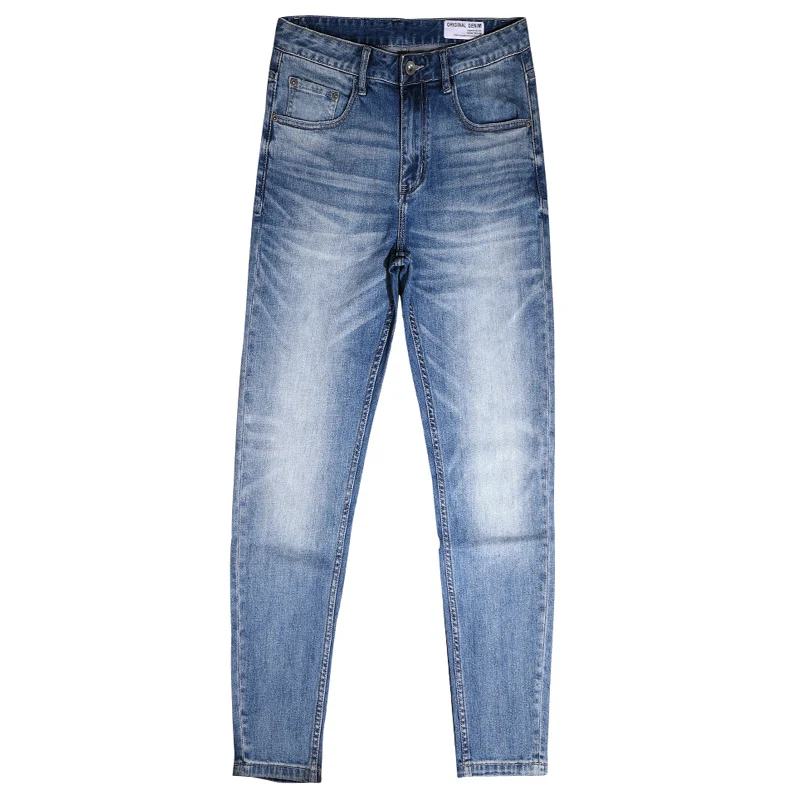 Italian Style Fashion Men Jeans Retro Blue High Quality Elastic Slim Fit Ripped Jeans Men Trousers Vintage Designer Pants Hombre