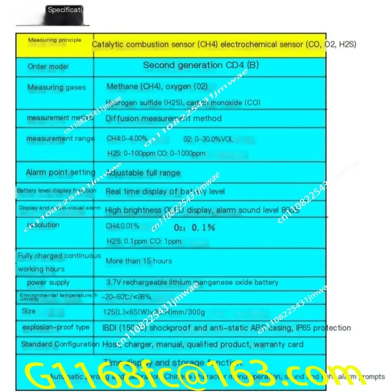 Android CD4 Mining Multi Parameter Tester Composite Four in One Detection Alarm Device