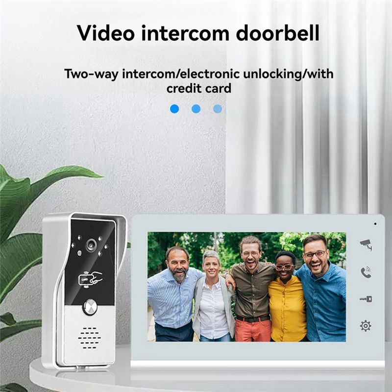 Campainha de vídeo porteiro com fio inteligente, campainha adequada para casa ao ar livre com display, plugue ue