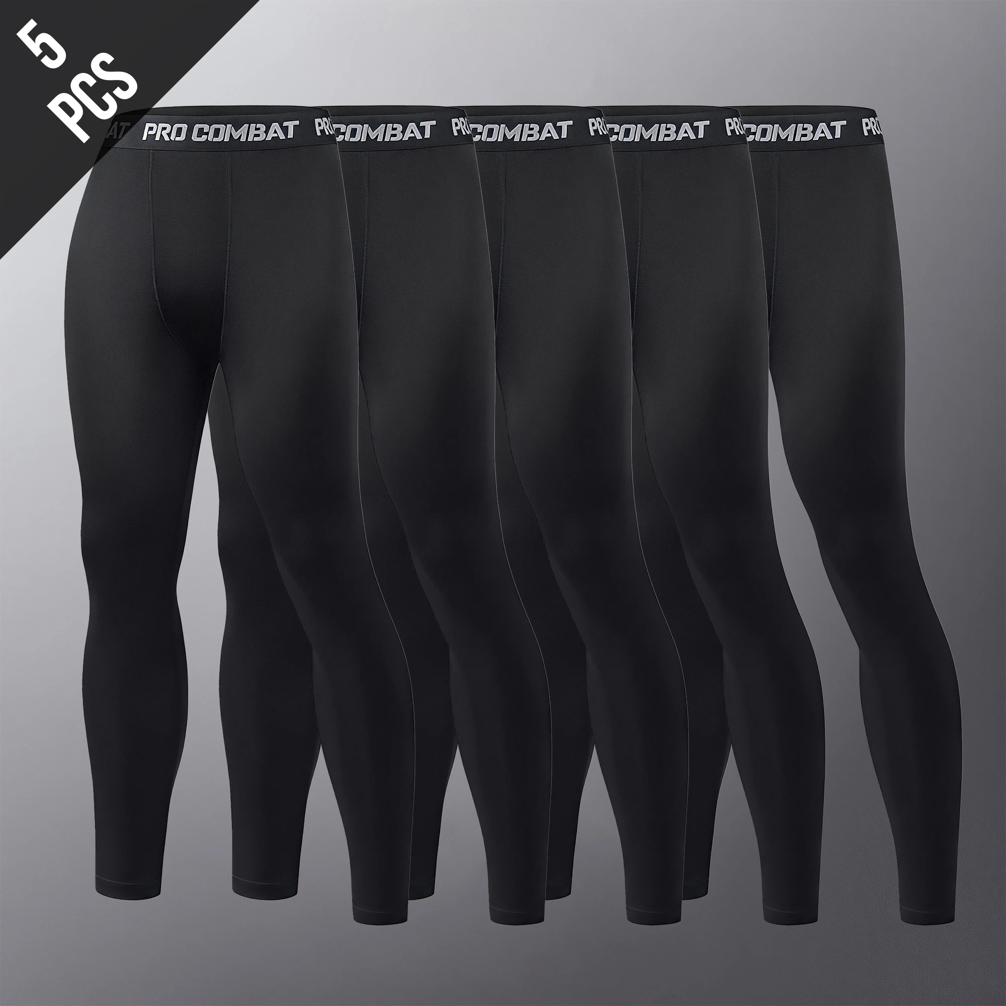 1/2/5 Pack Men's Compression Pants Quick Dry Stretch Athletic Leggings Supportive Base Layer Running Tights for Workout