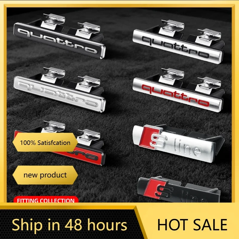 

Car Metal Quattro Logo Front Grill Badge Emblem Sticker Decals for Audi Sline A3 A4 A5 A6 A7 A8 S3 S4 S5 S6 Q3 Q5 Q7 Car Styling