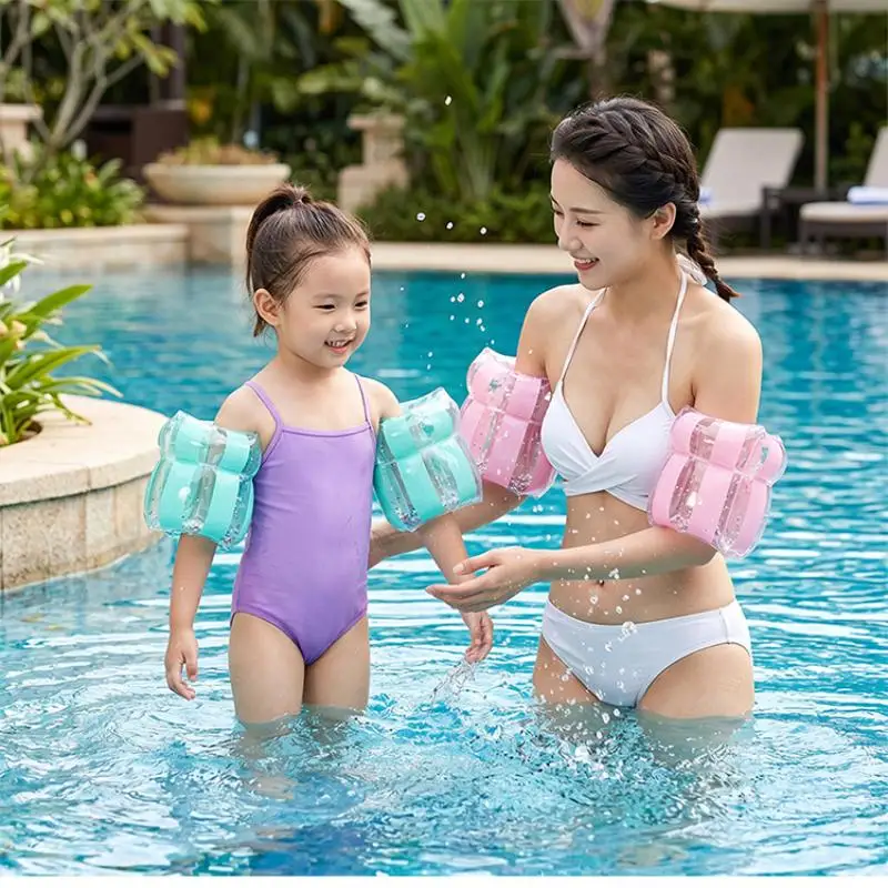 Inflatable Buoyancy Armbands 1 Pair Anti-Fall Off Swim Arm Rings for Toddlers Swimming Training Pool Use